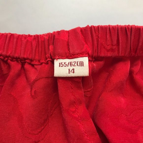 Vintage OS 100% Silk Print Asian Cropped Pants - Picture 10 of 11